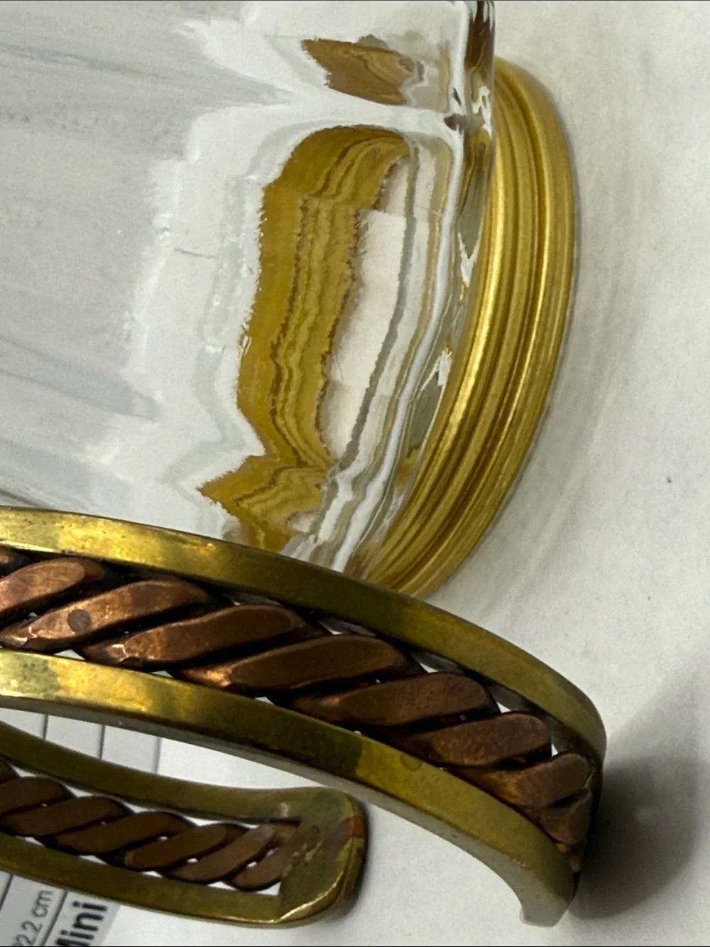 Vintage Two-Tone Braided Metal Cuff Bracelet - Copper & Brass thick heavy piece